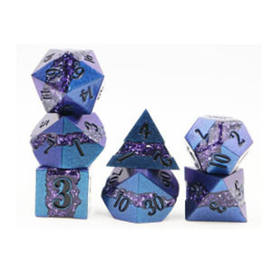 Mica Series 7 piece Metal Dice Set